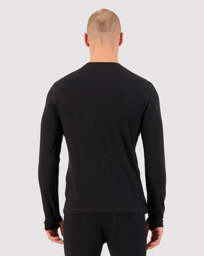 Mons Royale Men’S Cascade Merino Base Layer Long Sleeve - Black Mons Royale Men’S Cascade Merino Base Layer Long Sleeve - Black
