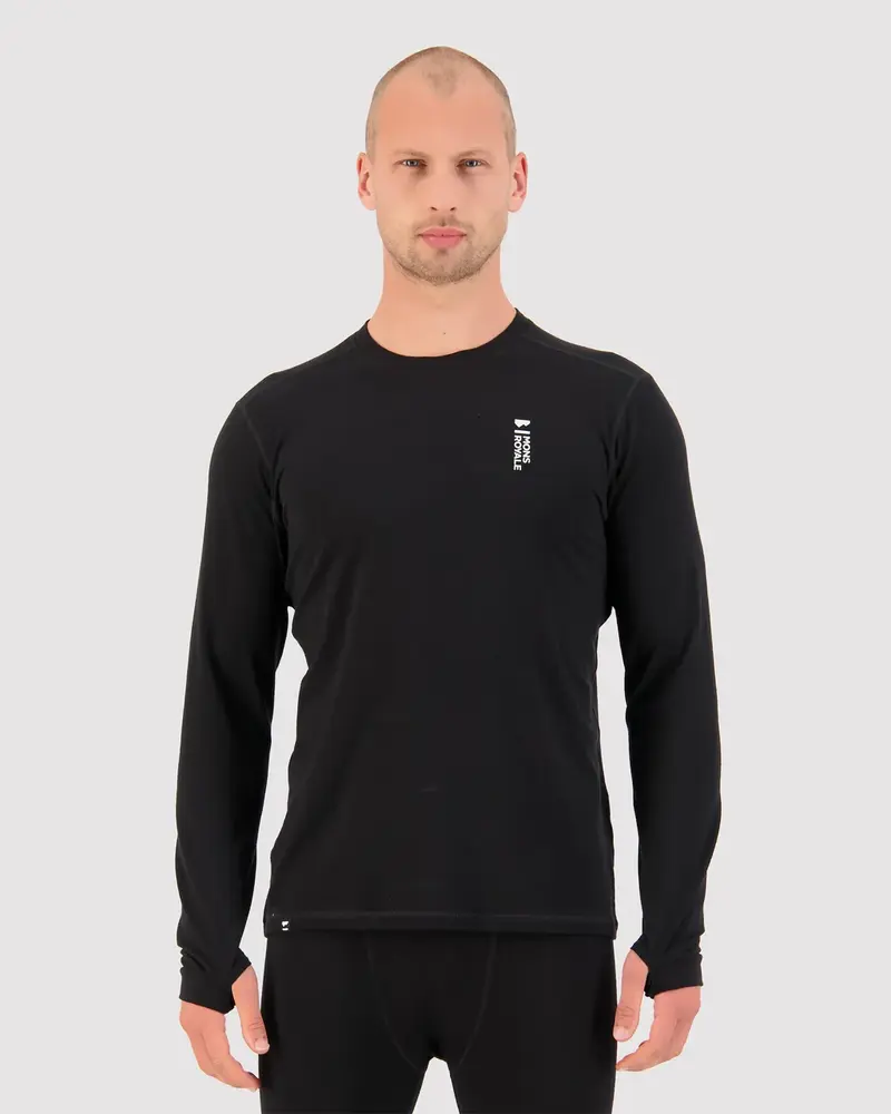 Mons Royale Men’S Cascade Merino Base Layer Long Sleeve - Black Mons Royale Men’S Cascade Merino Base Layer Long Sleeve - Black