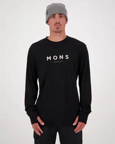 Mons Royale Men’S Yotei Merino Classic Long Sleeve - Black Mons Royale Men’S Yotei Merino Classic Long Sleeve - Black