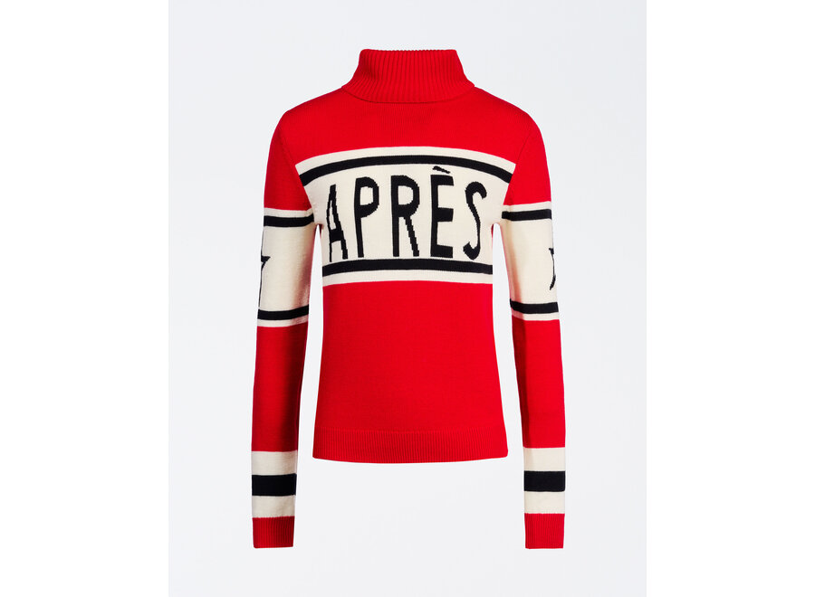 Après Merino Wool Sweater - Red/ Snow White