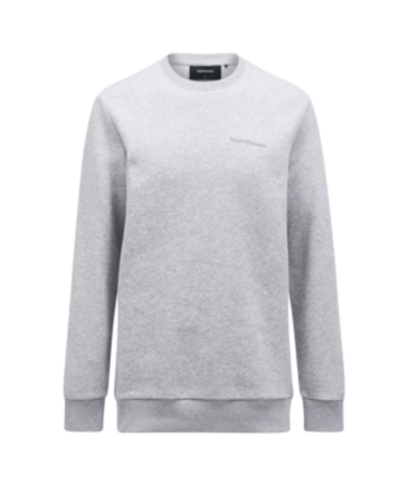 Peak Performance Original Small Logo Crew - Med Grey Melange