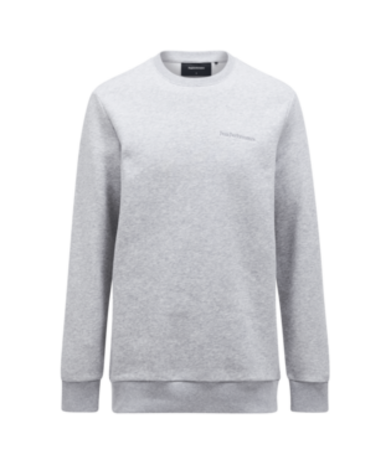 Peak Performance Original Small Logo Crew - Med Grey Melange