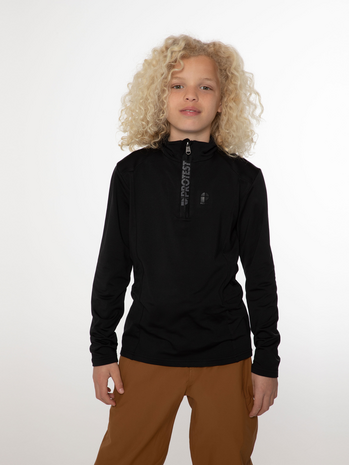 Protest Re Willowy Jr 1/4 Zip Active Top - Dark Grey Melee Protest Re Willowy Jr 1/4 Zip Active Top - Dark Grey Melee