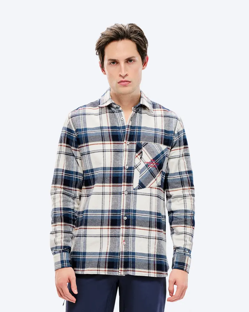 The Mountain Studio G-2 Flannel Overshirt - Sky Captain-Castle Wall The Mountain Studio G-2 Flannel Overshirt - Sky Captain-Castle Wall