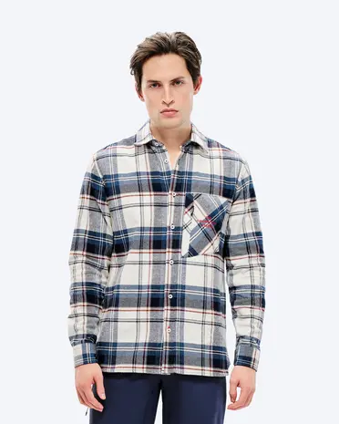The Mountain Studio G-2 Flannel Overshirt - Sky Captain-Castle Wall The Mountain Studio G-2 Flannel Overshirt - Sky Captain-Castle Wall