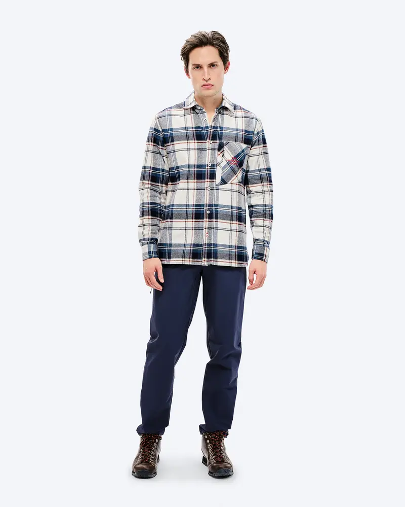 The Mountain Studio G-2 Flannel Overshirt - Sky Captain-Castle Wall The Mountain Studio G-2 Flannel Overshirt - Sky Captain-Castle Wall
