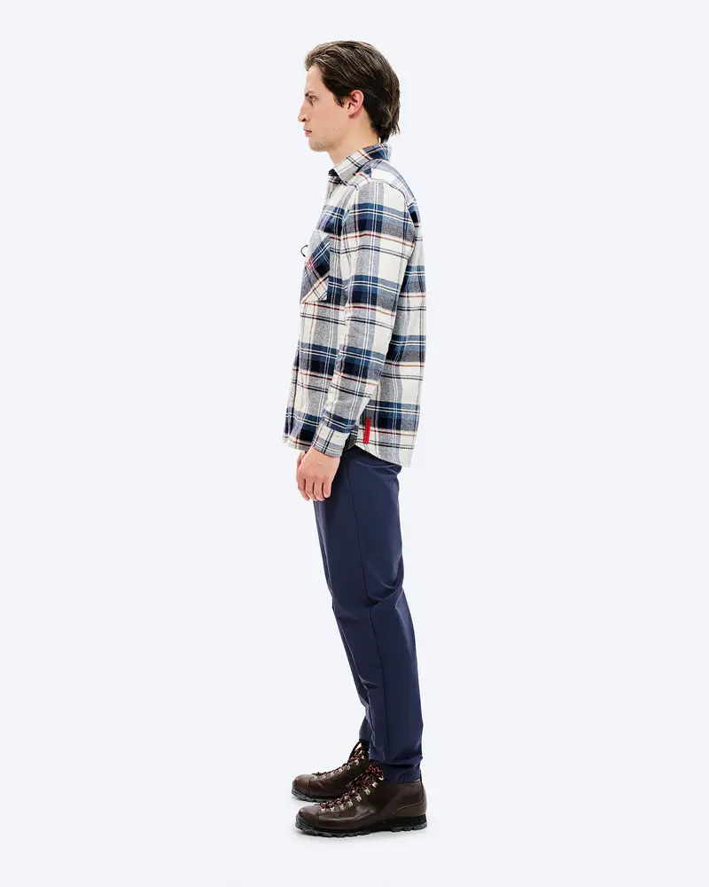The Mountain Studio G-2 Flannel Overshirt - Sky Captain-Castle Wall The Mountain Studio G-2 Flannel Overshirt - Sky Captain-Castle Wall