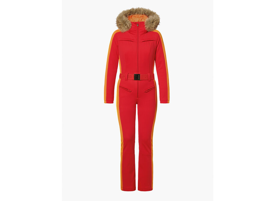 Suvi ski suit faux border – Flame