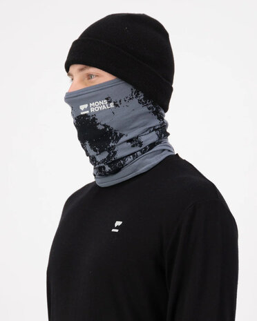 Mons Royale Daily Dose Merino Neckwarmer Mtn - Pixel Grey
