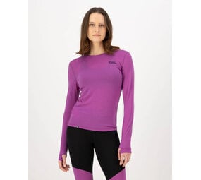 Mons Royale Cascade Merino Base Layer Long Sleeve - Purple Bolt