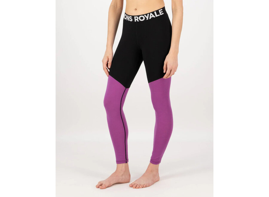 Cascade Merino Base Layer Legging - Purple Bolt