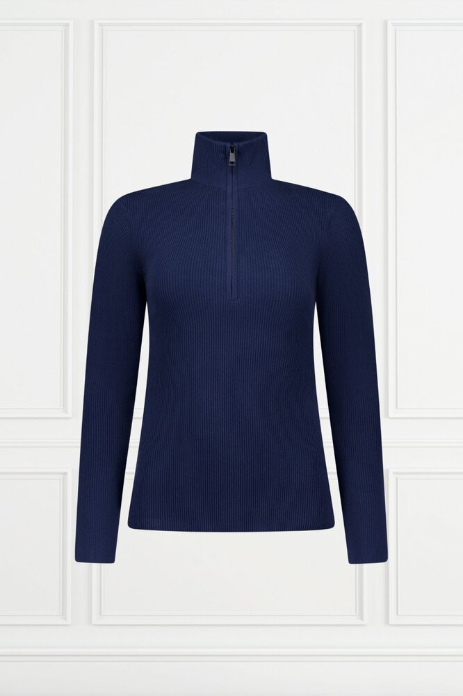 Airforce Ruby Ribbed Pully - Insignia Blue/White