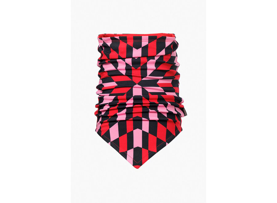 Noa Neckwarmer - Spiral Chess Red