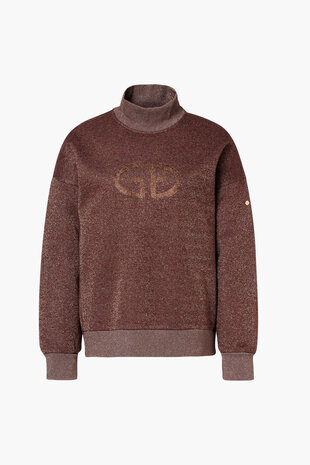 Goldbergh Sizzle Turtle Neck Sweater - Vino Rosso Lurex Melange