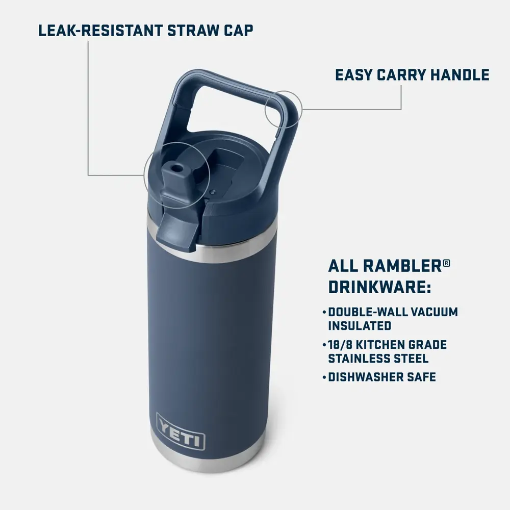 Yeti Rambler 18 Oz Colour Straw Bottle - Tropical Pink