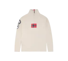 Amundsen Boiled Ski Sweater Flag - Oatmeal/Norge