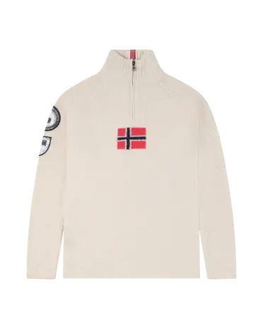 Amundsen Boiled Ski Sweater Flag - Oatmeal/Norge Amundsen Boiled Ski Sweater Flag - Oatmeal/Norge