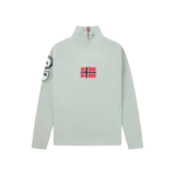 Amundsen Boiled Ski Sweater Flag - Faded Woad Green/Norge Amundsen Boiled Ski Sweater Flag - Faded Woad Green/Norge