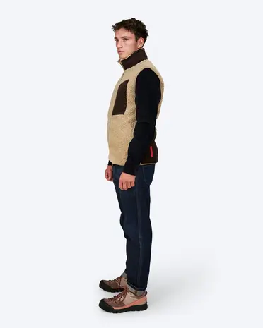 The Mountain Studio V-5 C Soft Wool Pile Cord Vest - Kelp