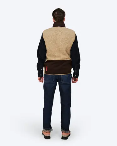 The Mountain Studio V-5 C Soft Wool Pile Cord Vest - Kelp