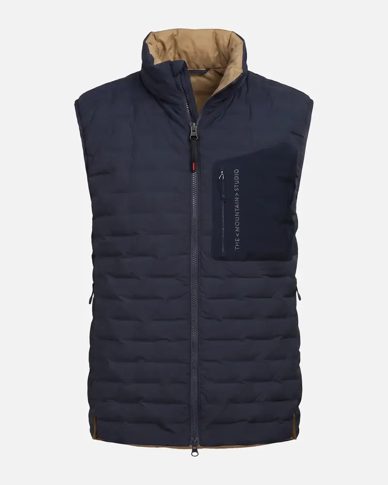 The Mountain Studio V-1 Rl Reversible Light Down Vest - Sky Captain-Kelp