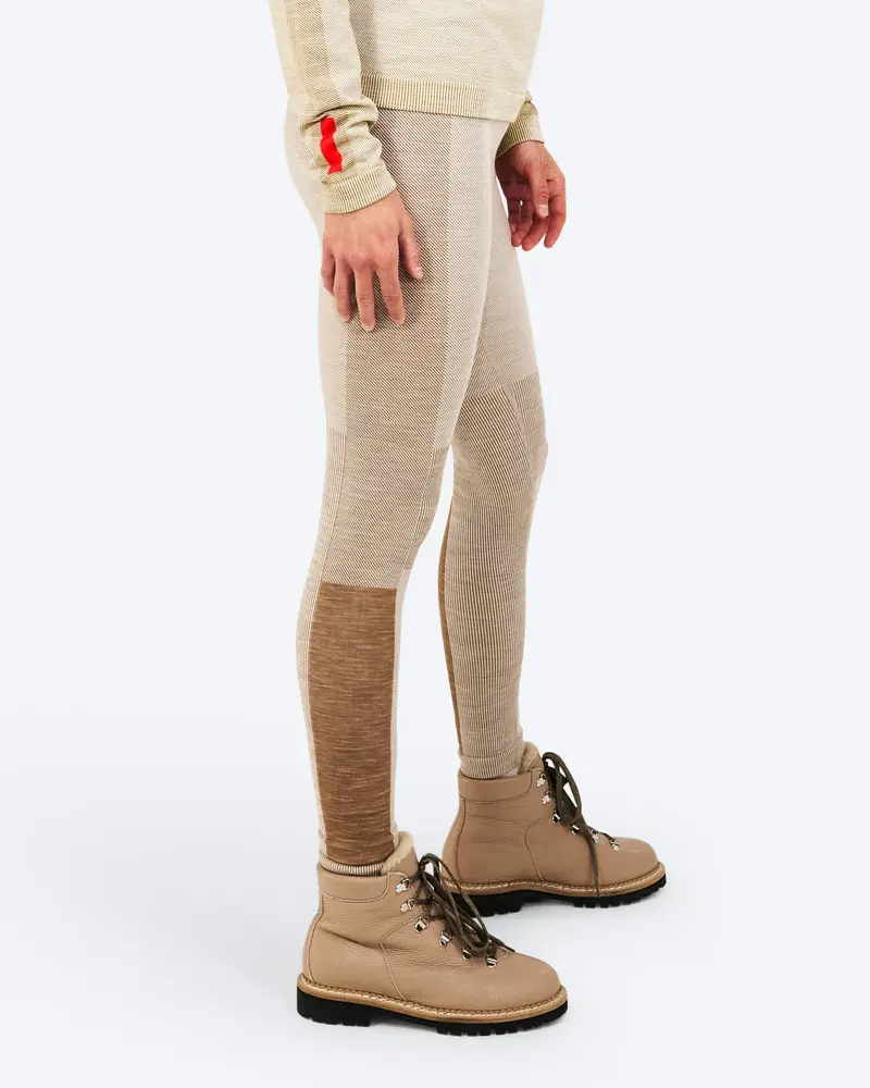 The Mountain Studio U-12 W Heavy Merino Rib Pants - Almond Milk