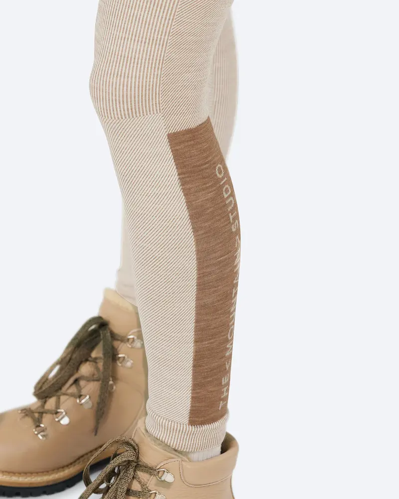 The Mountain Studio U-12 W Heavy Merino Rib Pants - Almond Milk
