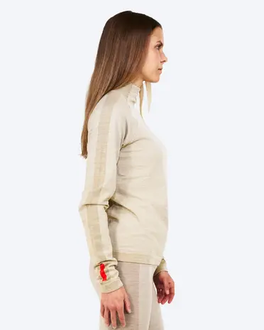 The Mountain Studio U-11 W Heavy Merino Rib Top - Almond Milk