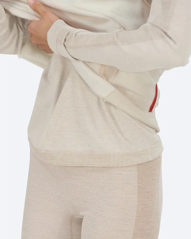 The Mountain Studio U-11 W Heavy Merino Rib Top - Almond Milk