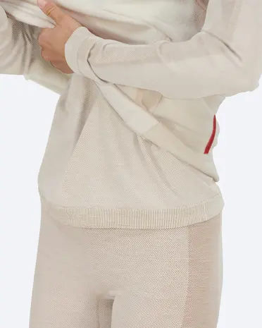 The Mountain Studio U-11 W Heavy Merino Rib Top - Almond Milk