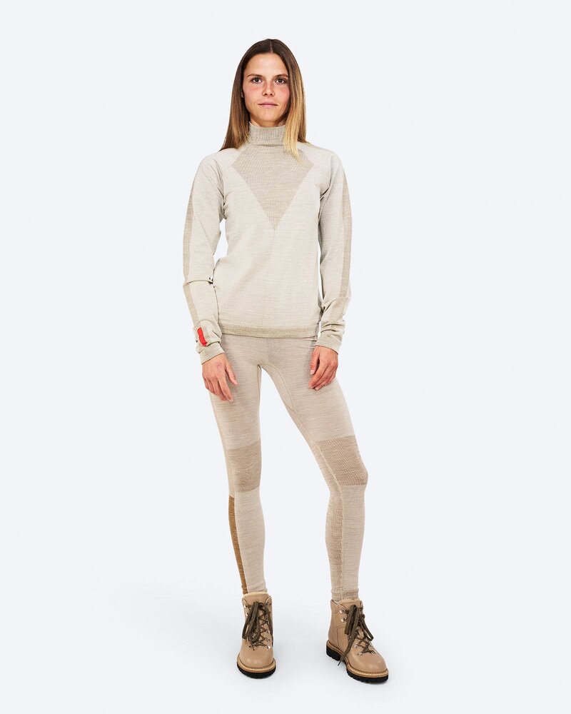 The Mountain Studio U-11 W Heavy Merino Rib Top - Almond Milk