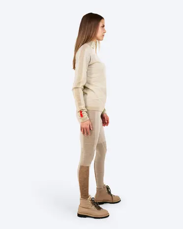 The Mountain Studio U-11 W Heavy Merino Rib Top - Almond Milk