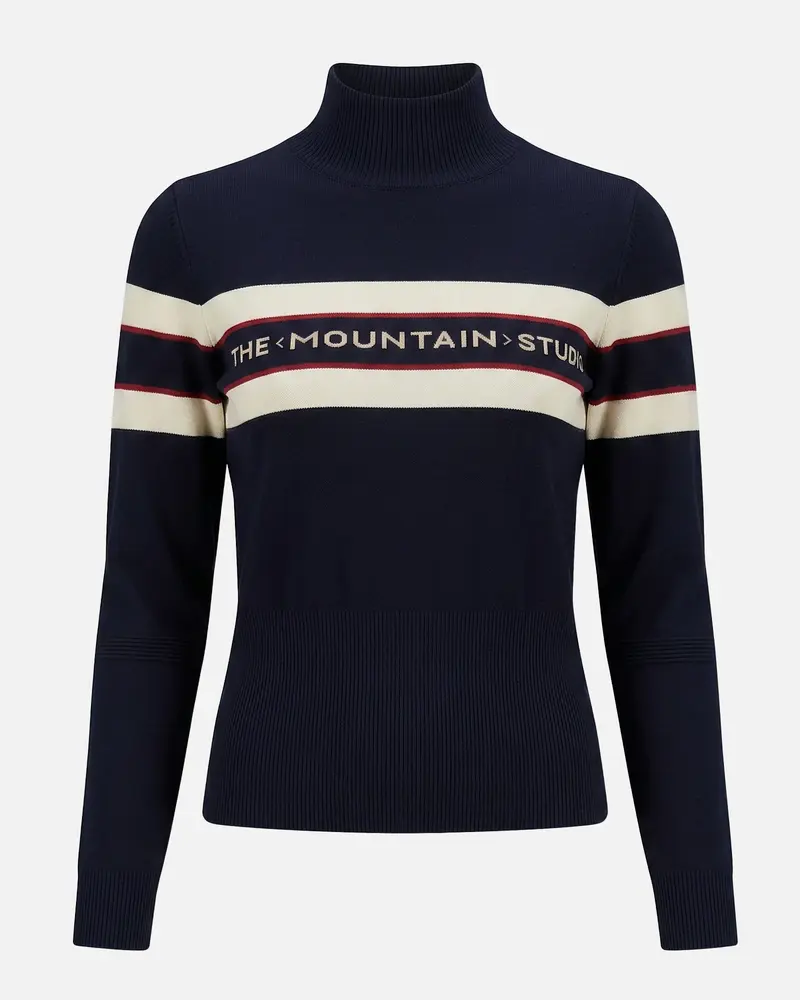 The Mountain Studio K-8 W Retro Merino Ski Sweater - Sky Captain
