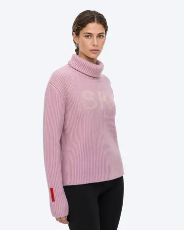 The Mountain Studio K-16 W Rib Lambswool Ski Sweater - Lilac Snow