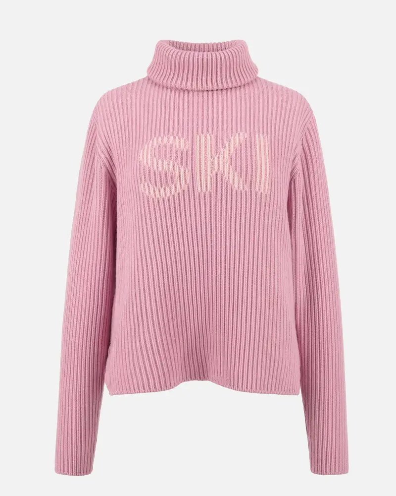 The Mountain Studio K-16 W Rib Lambswool Ski Sweater - Lilac Snow