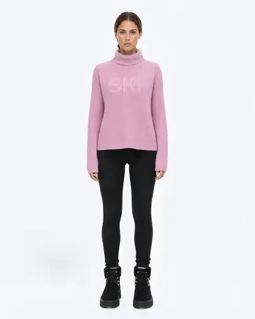 The Mountain Studio K-16 W Rib Lambswool Ski Sweater - Lilac Snow