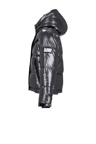 SuperRebel Spicy Metallic Hooded Ski Jacket - Gun Metal