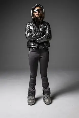 SuperRebel Spicy Metallic Hooded Ski Jacket - Gun Metal