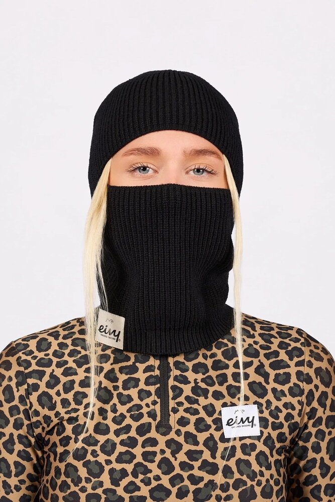 Eivy Foldable Knit Balaclava Beanie - Black Eivy Foldable Knit Balaclava Beanie - Black