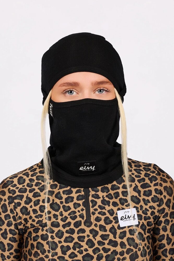 Eivy Hinge Merino Wool Rib Balaclava - Black Eivy Hinge Merino Wool Rib Balaclava - Black
