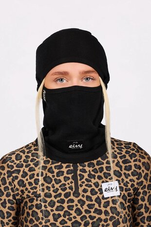 Eivy Hinge Merino Wool Rib Balaclava - Black Eivy Hinge Merino Wool Rib Balaclava - Black