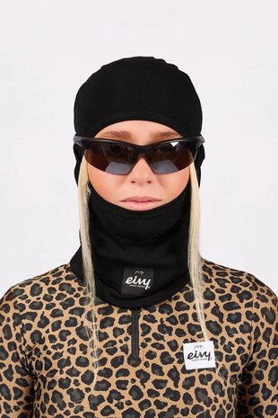 Eivy Hinge Merino Wool Rib Balaclava - Black Eivy Hinge Merino Wool Rib Balaclava - Black