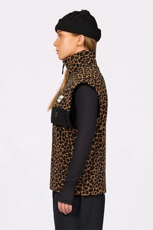 Eivy Ball Fleece Vest - Leopard