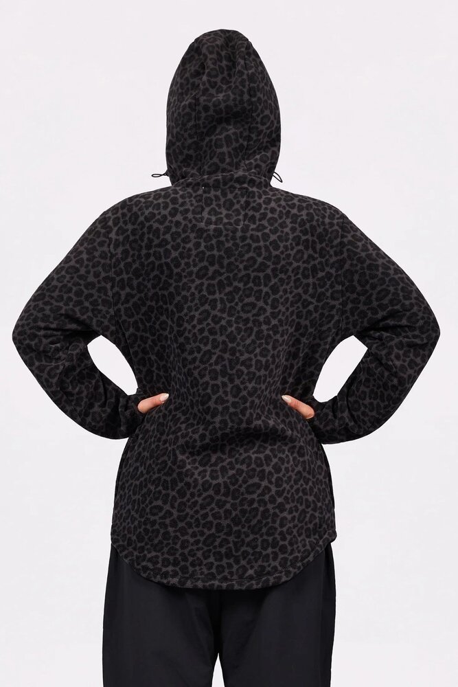 Eivy Techlight Ziphood Fleece - Black Leopard Eivy Techlight Ziphood Fleece - Black Leopard