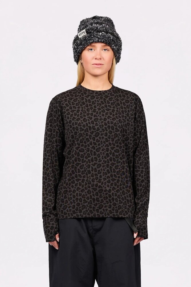 Eivy Loose Fit Merino Wool Top - Black Leopard