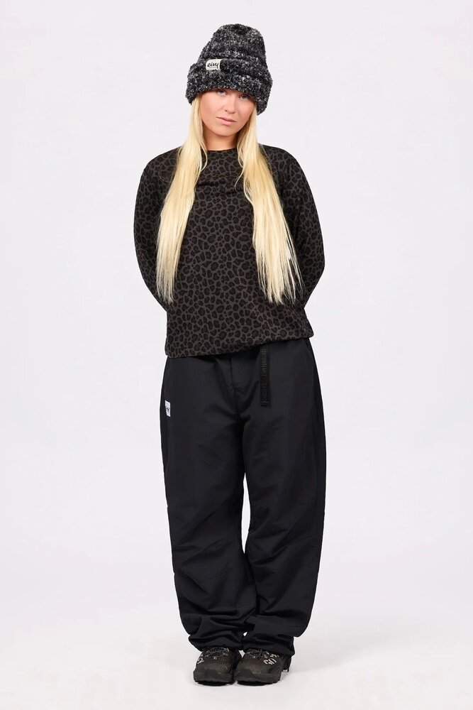 Eivy Loose Fit Merino Wool Top - Black Leopard