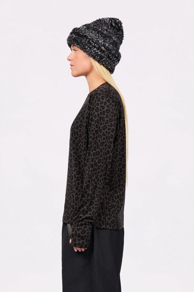Eivy Loose Fit Merino Wool Top - Black Leopard