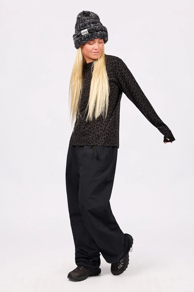 Eivy Loose Fit Merino Wool Top - Black Leopard