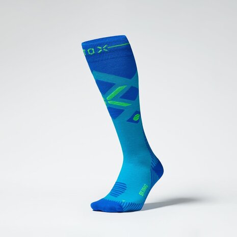 Stox Merino Skiing Socks - Turquoise/ Cobalt