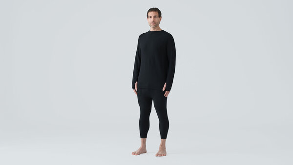 Skyline Merino Baseline 3/4 Pant - Blaack Sheep